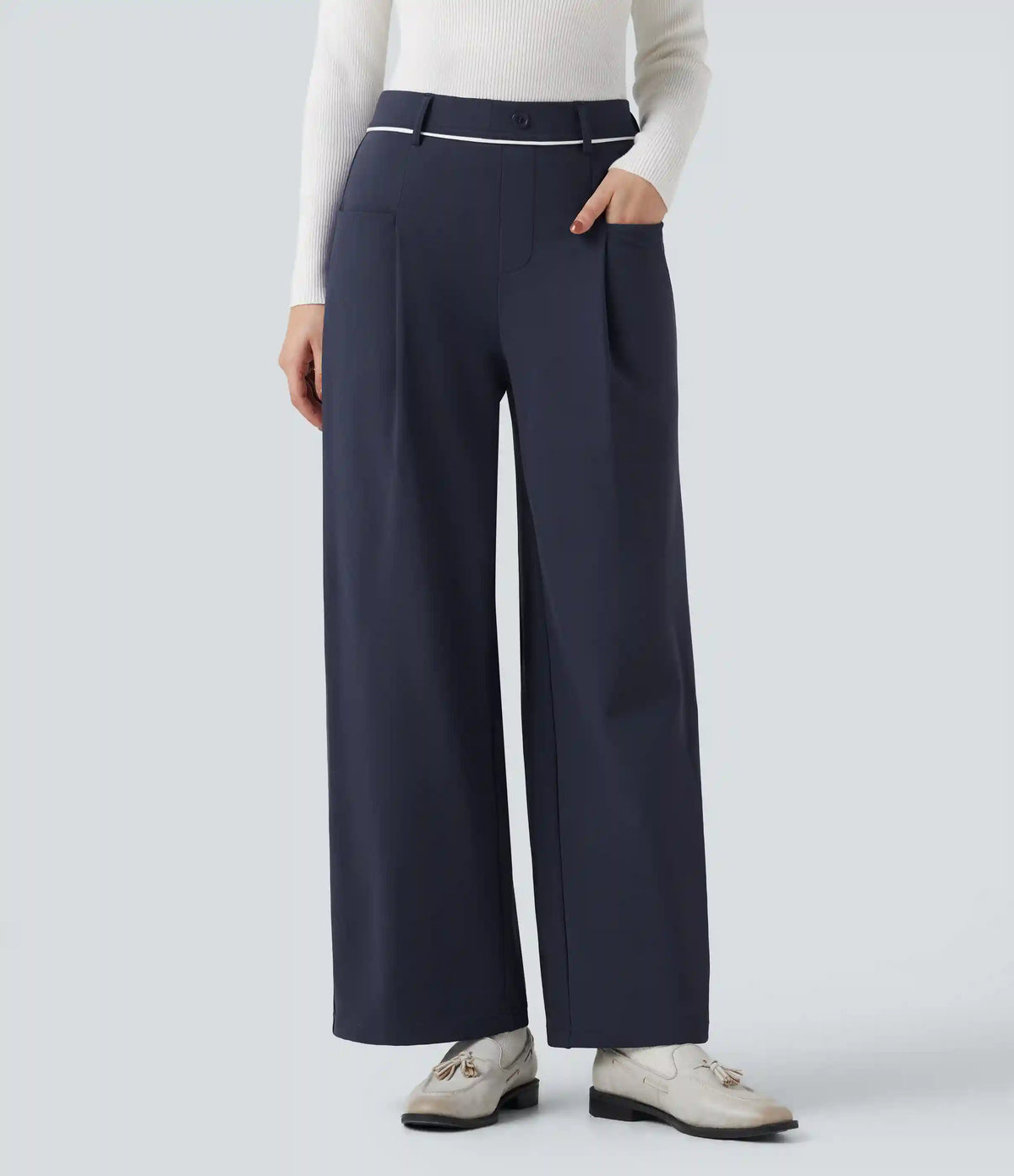 SoftlyZero™ Plush Thermal Mid Rise Straight Leg Work Pants with Pockets