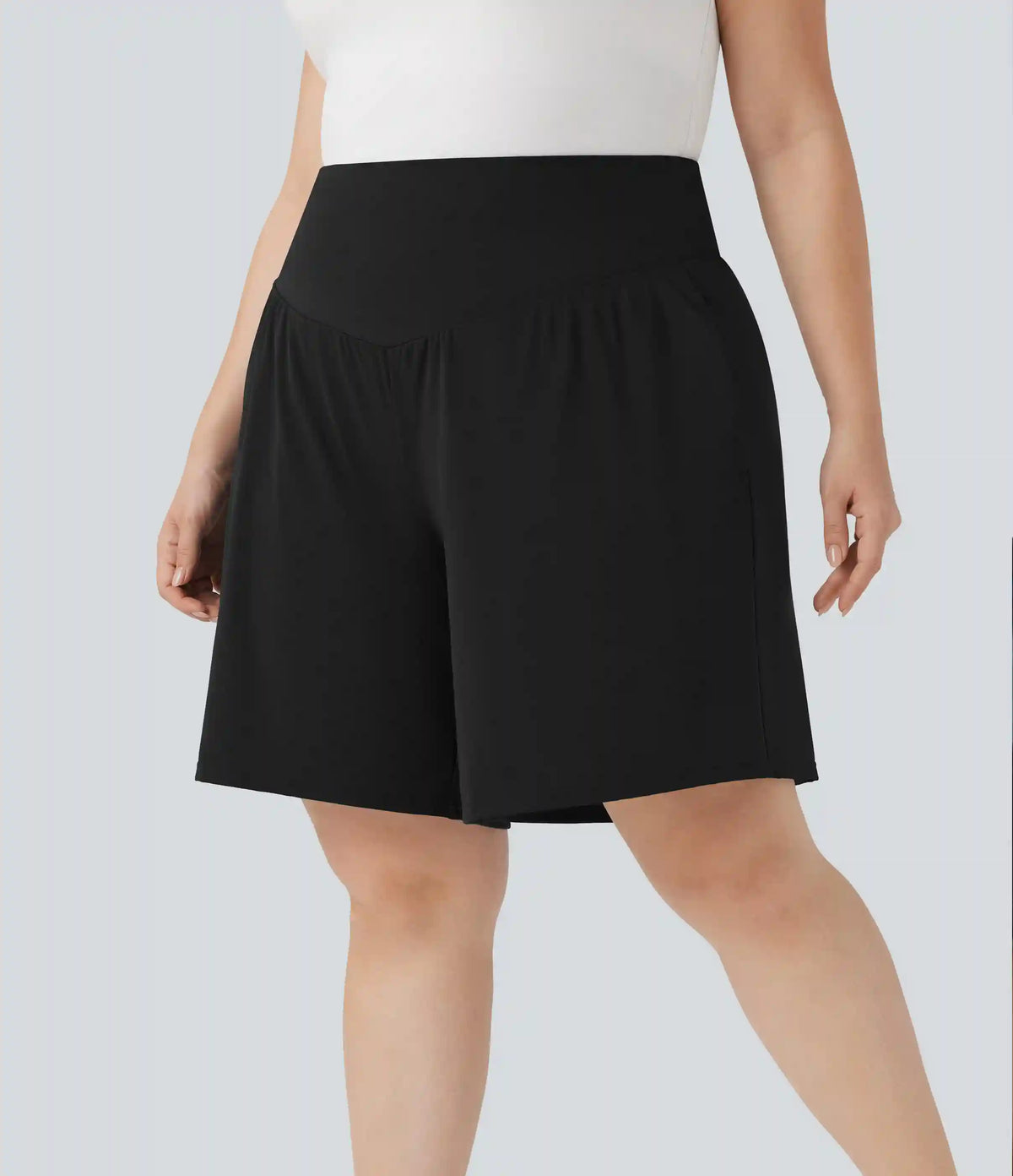 Plus Size SoftlyZero™ Airy High Waisted InstantCool Yoga Bermuda Shorts with Pockets