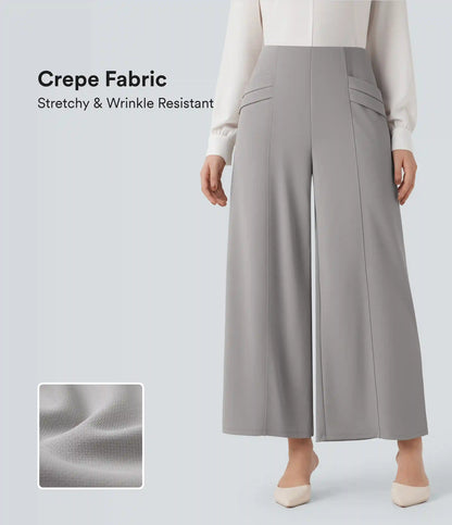 Halara Flex™ High Waisted Wide Leg Crepe Work 7/8 Pants with Pockets