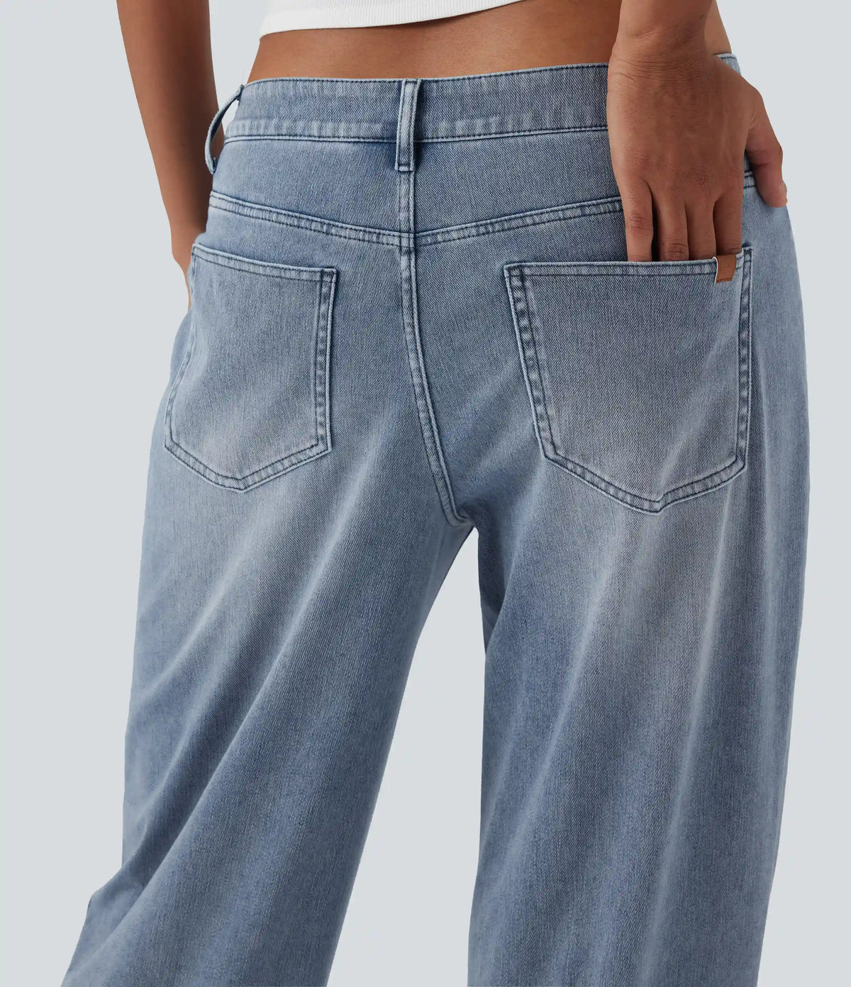 Halara Flex™ Mid Rise Straight Leg Casual Jeans with Pockets