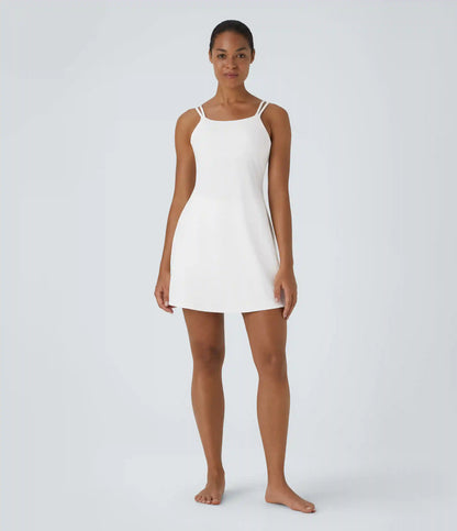 SoftlyZero™ Plush Double Straps 2-Piece Pocket Slip Dance Active Dress A-D Cups