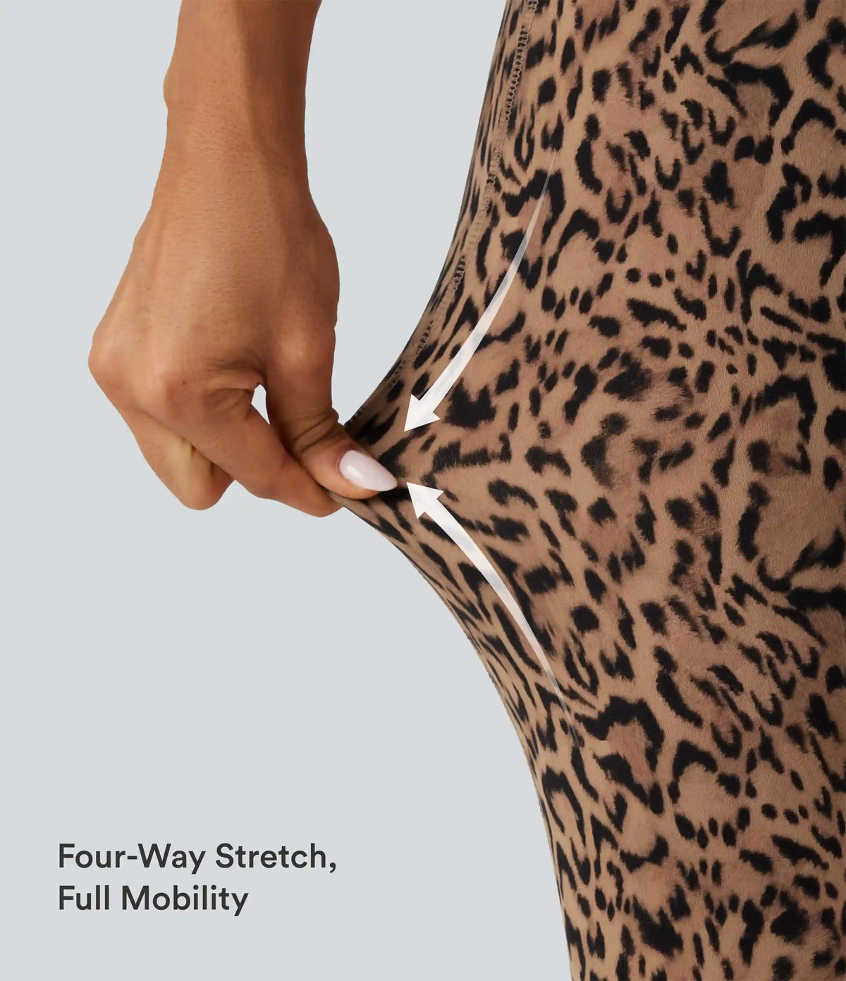 Halara UltraSculpt™ Leopard Print High Waisted Tummy Control Fleece Workout Leggings with Pockets