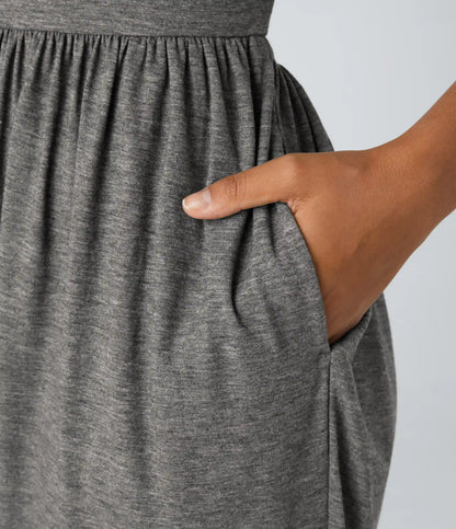U Neck Pocket Harem Casual Jumpsuit-Easy Peezy Edition