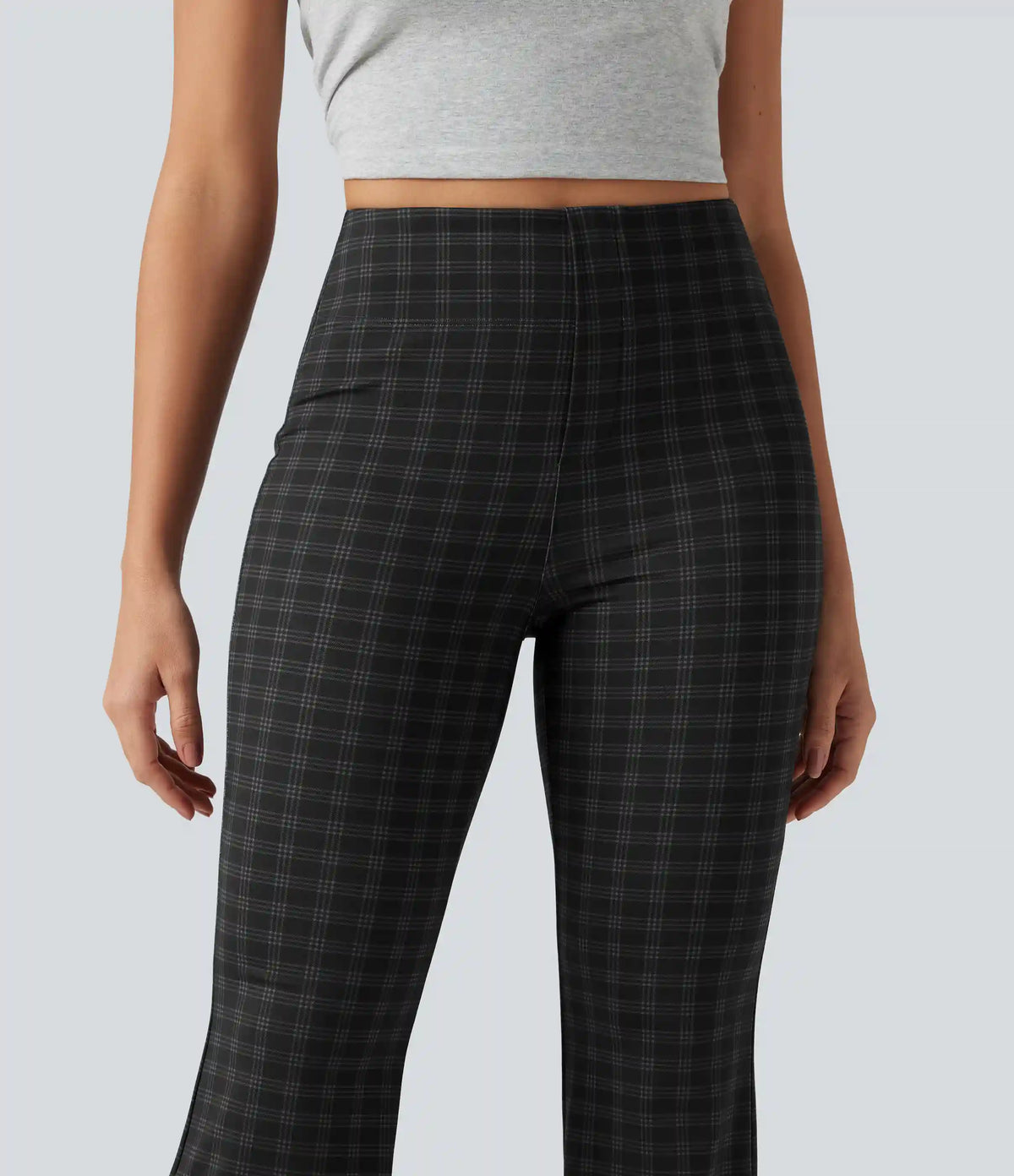 Halara Flex™ High Waisted Plaid Bootcut Work Pants with Pockets