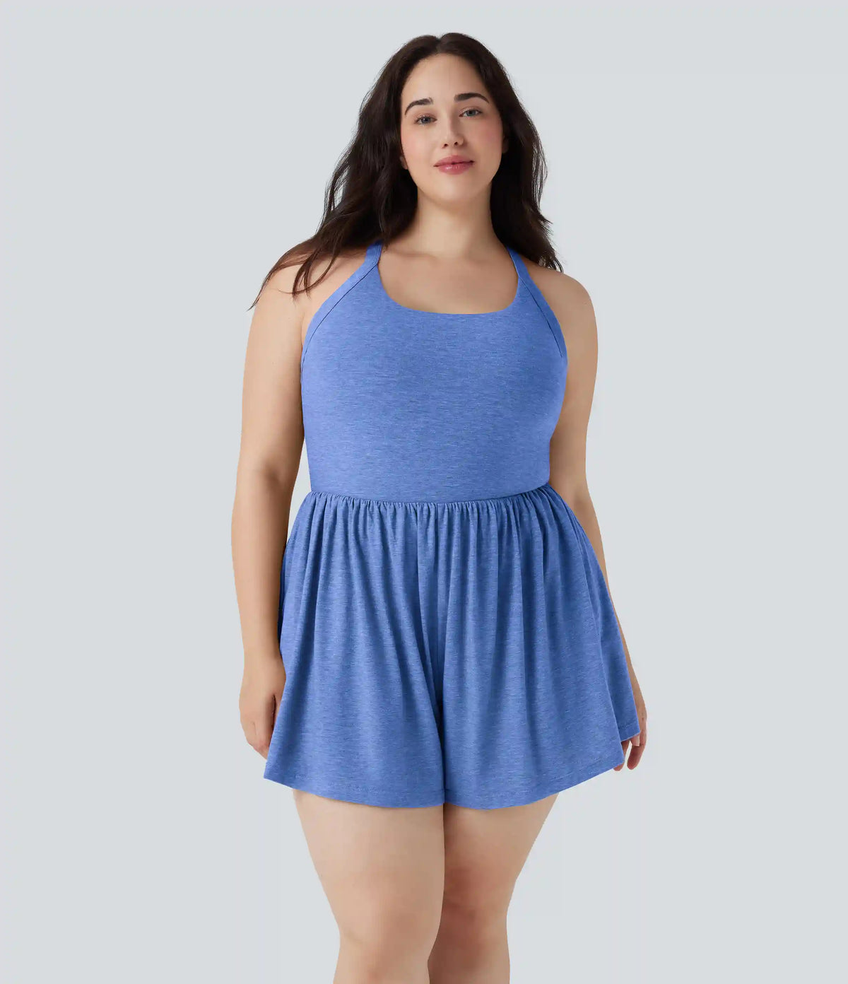 2-in-1 Plus Size Romper with Pockets-Easy Peezy Edition