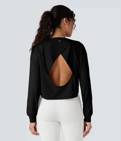 Backless Long Sleeve Workout Sports Top