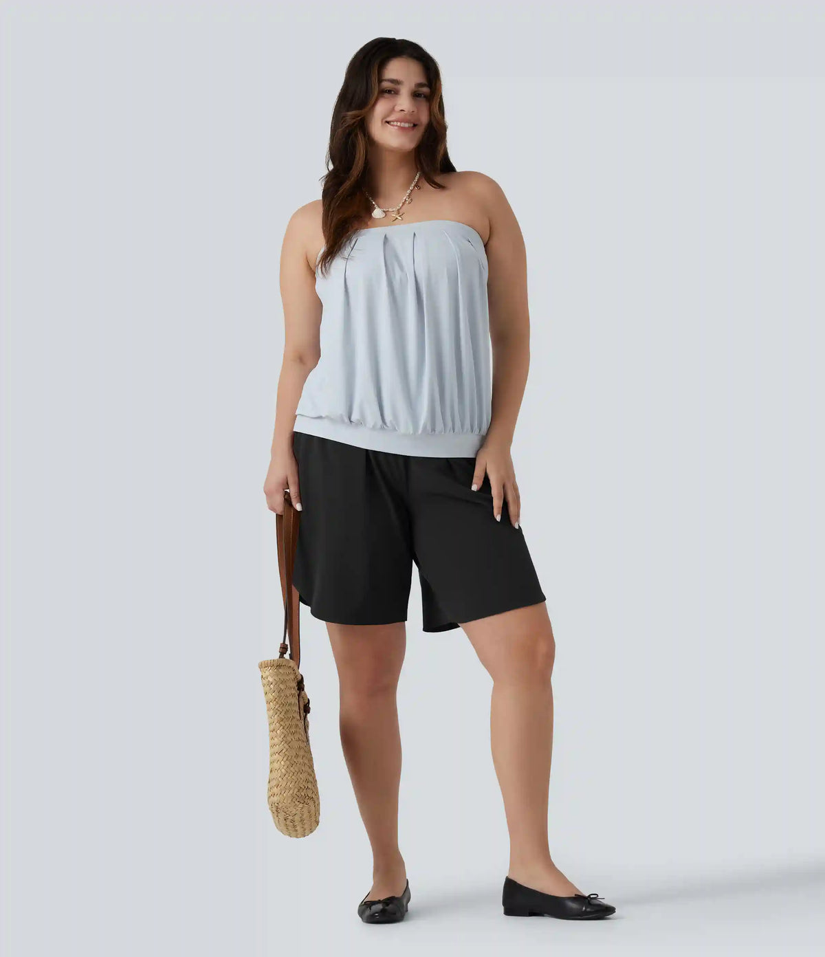 Plus Size Breezeful™ High Waisted Resort Shorts 8" with Pockets