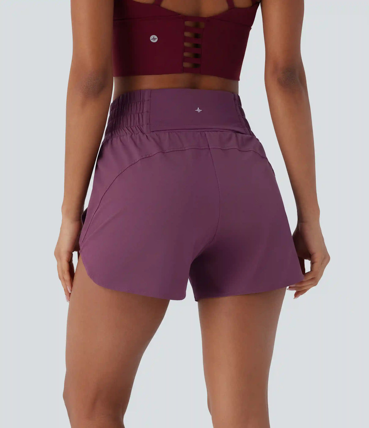 Breezeful™ High Waisted Pockets 2-in-1 Curved Hem Quick Dry Running Shorts 3.5''