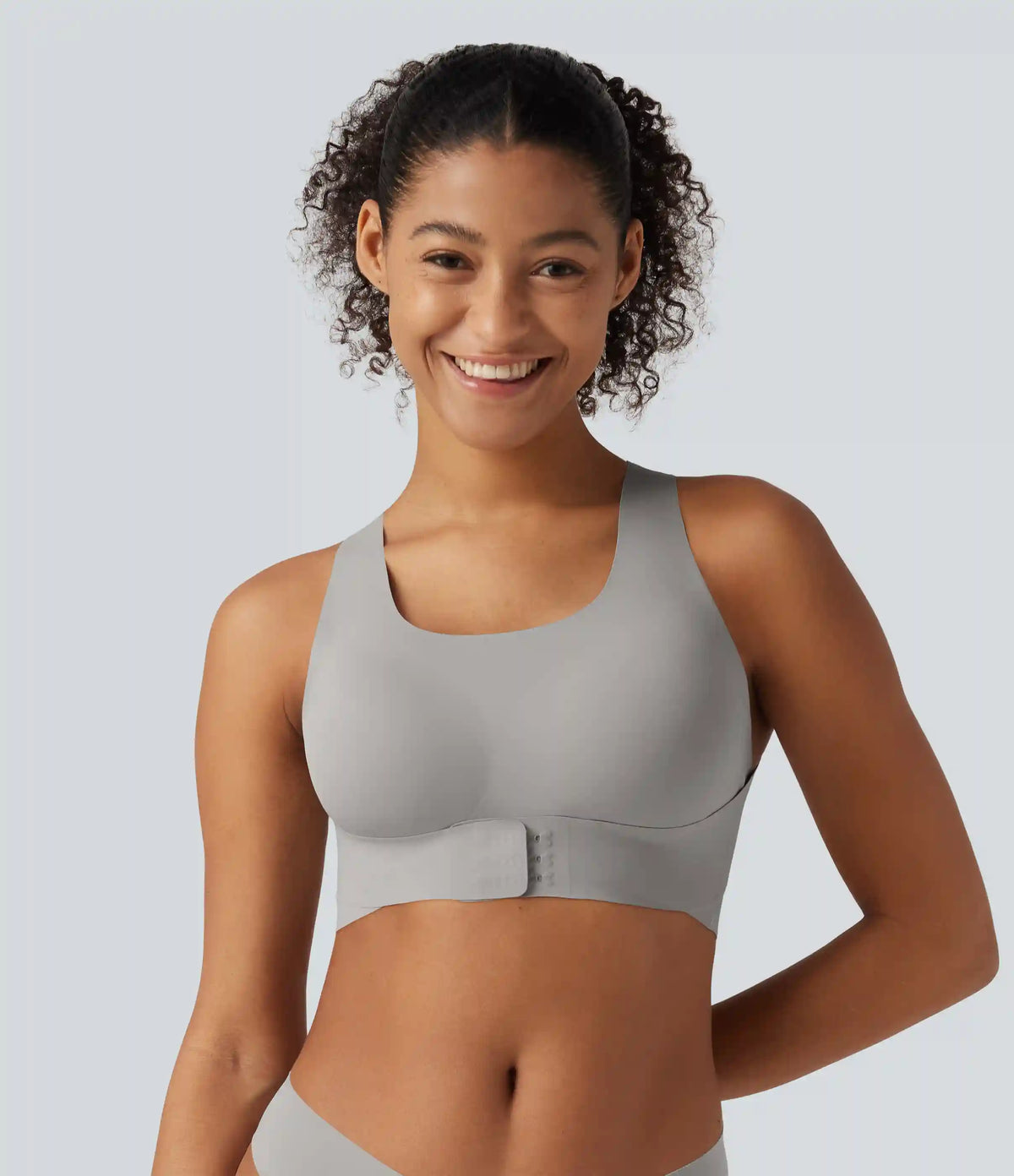 U Neck Crisscross Casual Bralette with Built-in Bra for B-DD Cups