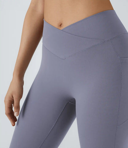 Patitoff™ 2.0 Pet Hair Resistant High Waisted Crossover Side Pocket Yoga Leggings