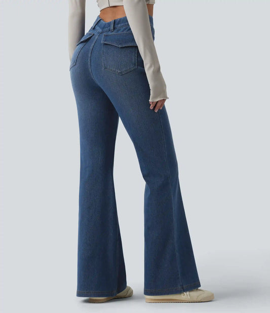 Halara Flex™ V-Shaped High Waisted Casual Flare Jeans with Pockets