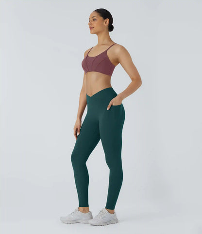 Patitoff™ 2.0 Pet Hair Resistant High Waisted Crossover Side Pocket Yoga Leggings