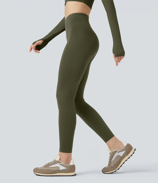 Wear-Resistant High Waisted 7/8 Hiking Leggings with Pockets