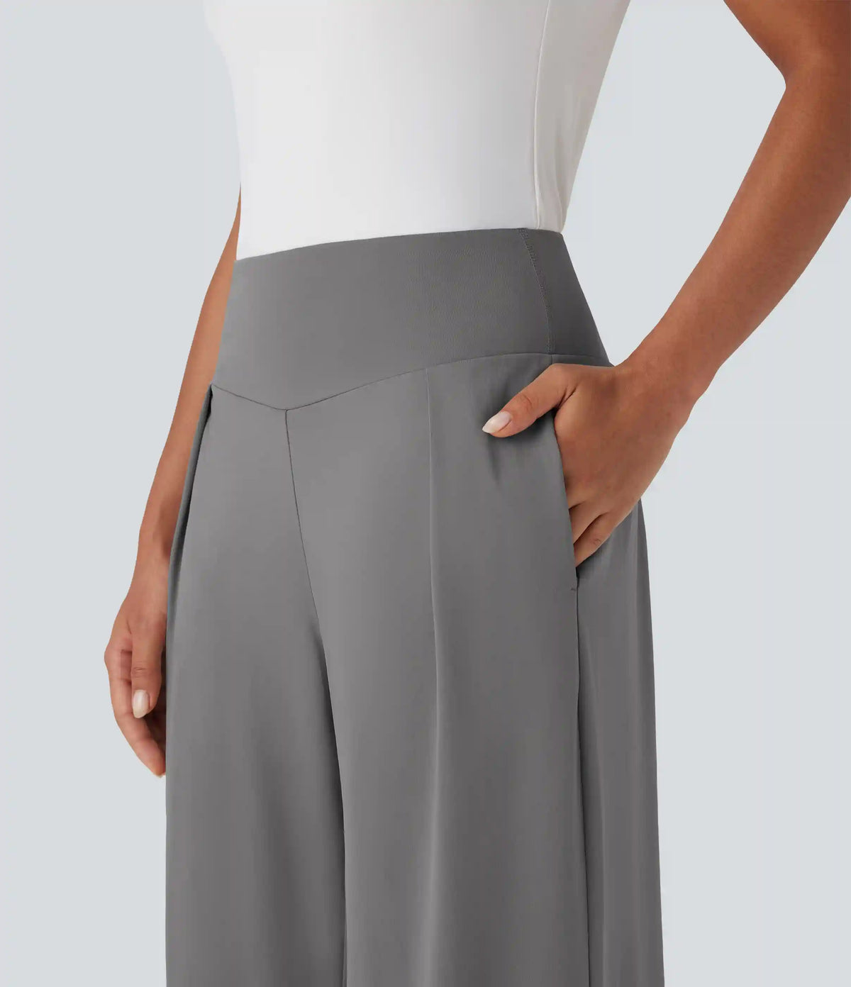 High Waisted Wide Leg Baggy Casual Pants with Pockets