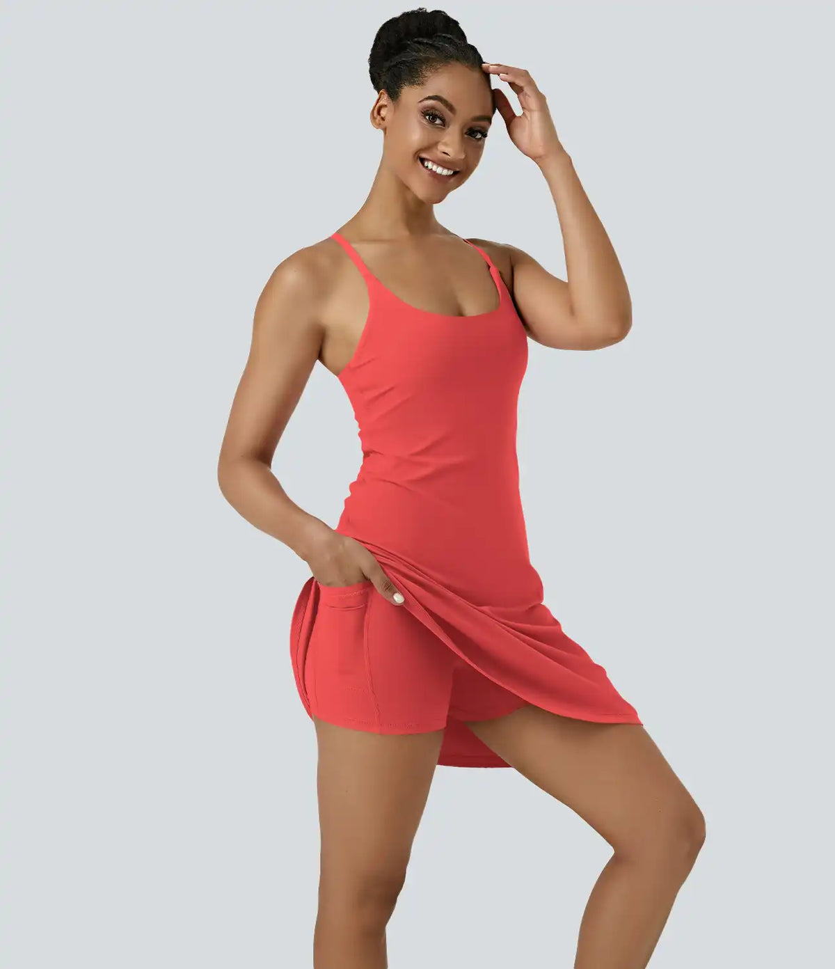 SoftlyZero™ Airy Cut Out 2-in-1 Pocket InstantCool Longer Active Dress