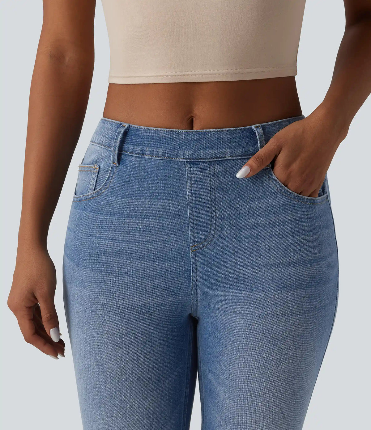 Halara Flex™ Curvy Mid Rise Skinny Casual Jeans with Pockets