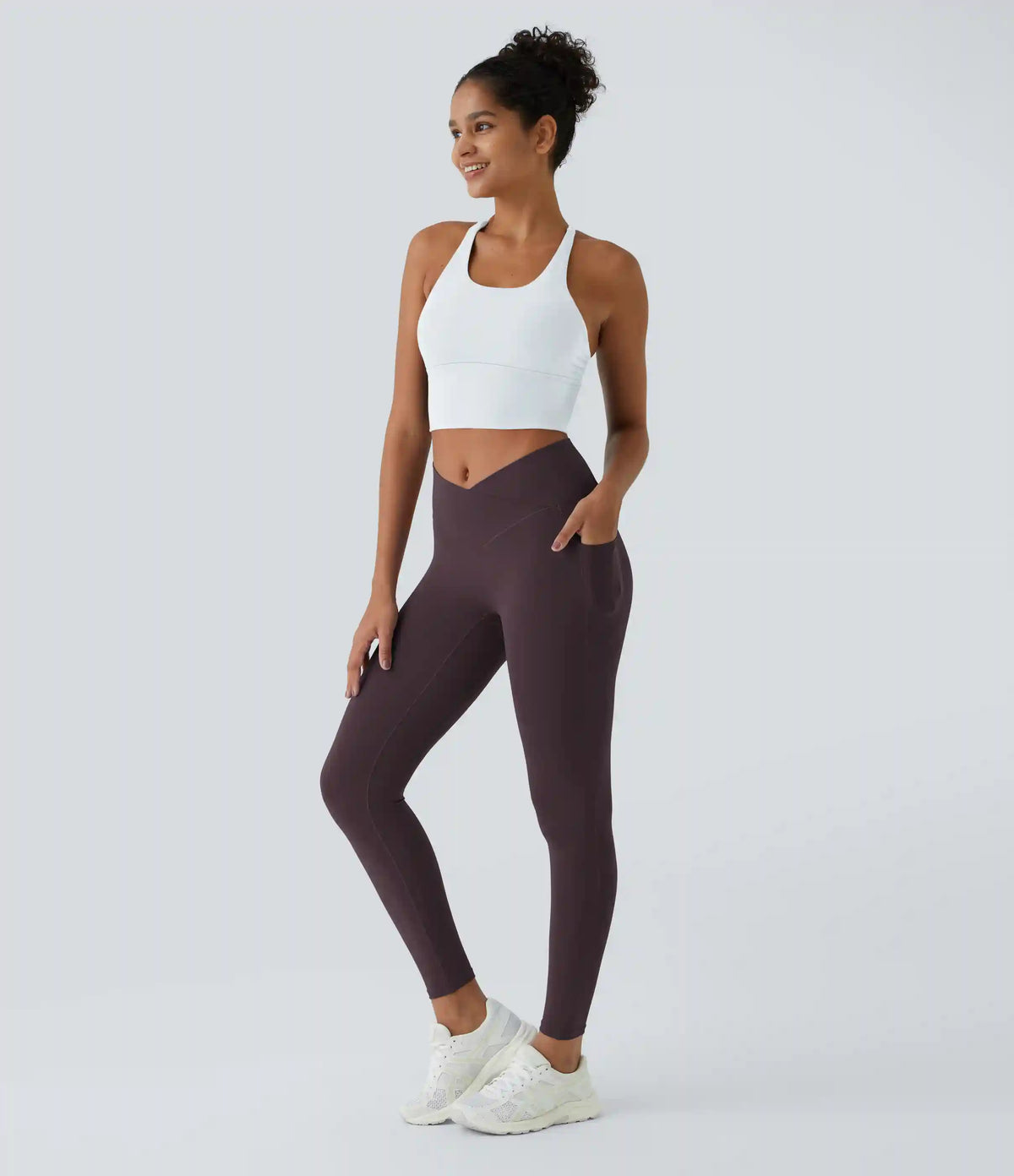 SoftlyZero™ Crossover Pocket Plain Leggings