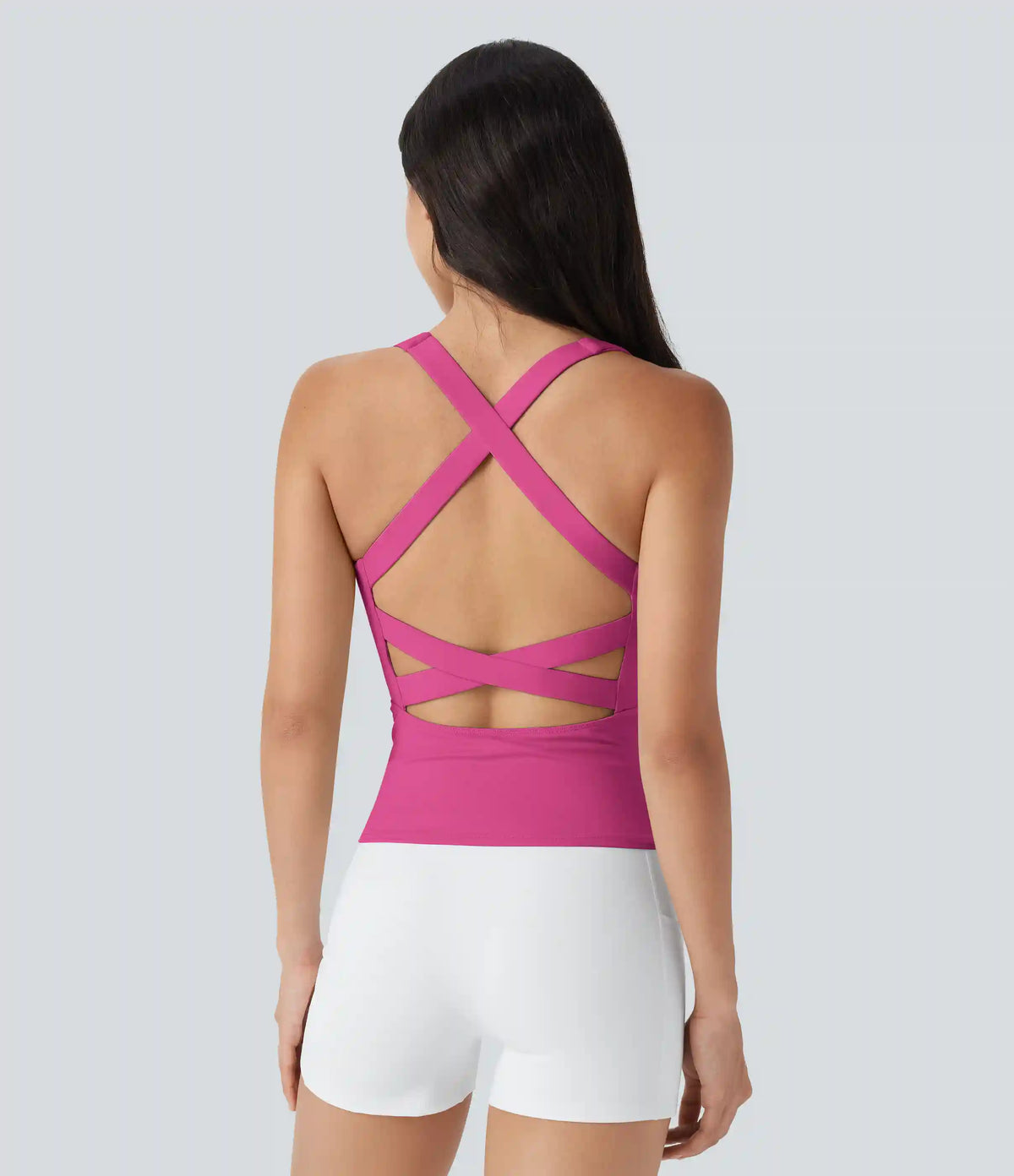SoftlyZero™ Airy Square Neck Cropped InstantCool Running Tank Top-Longer Length