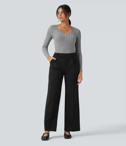 Halara Flex™ High Waisted Straight Leg InstantCool Stripe Work Pants with Pockets