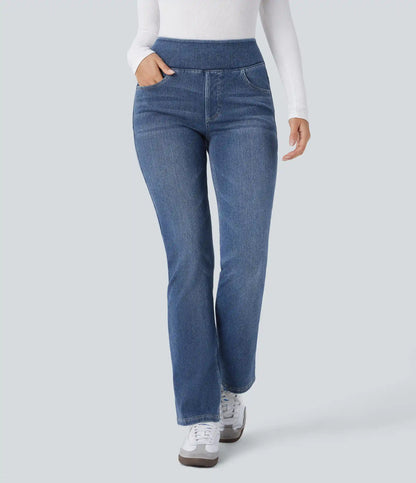 Halara Flex™ Denim Heat High Waisted Pockets Washed Casual Bootcut Jeans