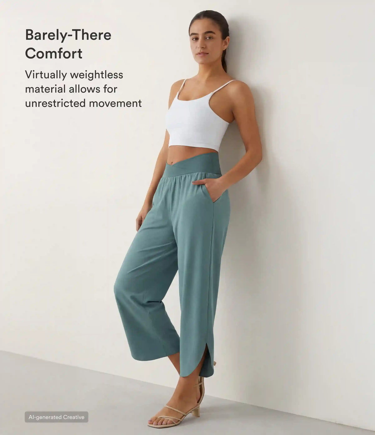 Breezeful™ High Waisted Crossover Quick Dry Resort Pants with Pockets