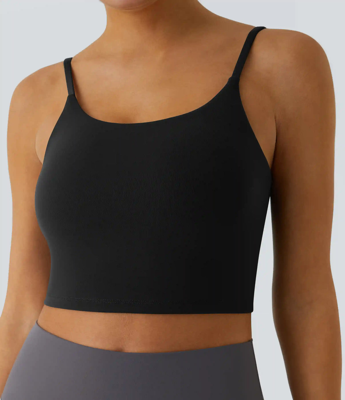 Basic Padded Workout Cropped Low Support Tank Top A-D Cups