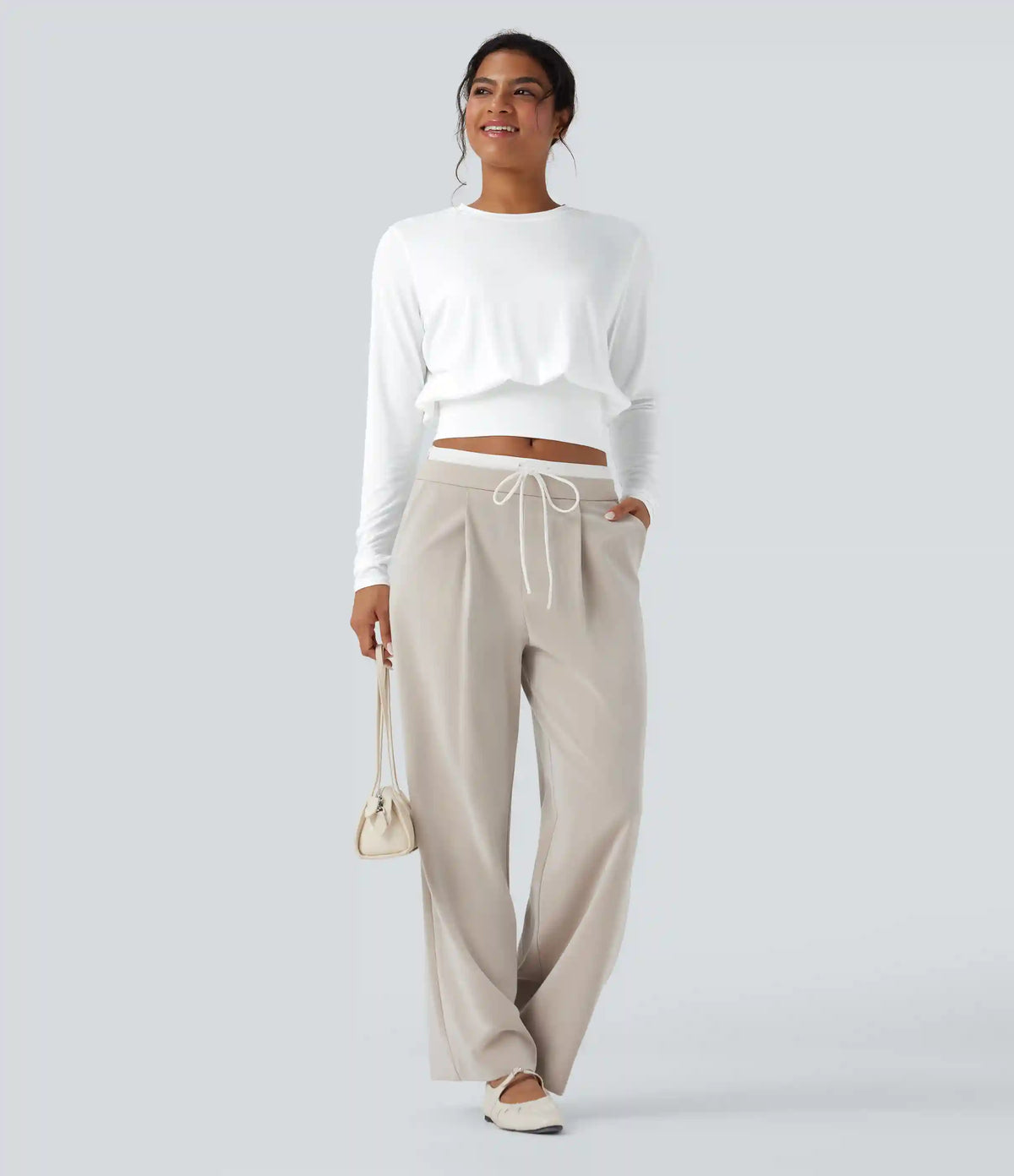 Round Neck Long Sleeve Work Top
