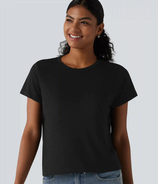Round Neck Short Sleeve Casual T-Shirt