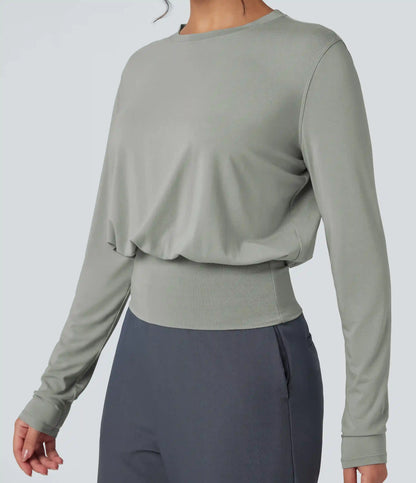 Round Neck Long Sleeve Work Top