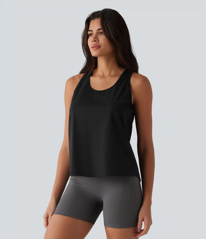 SoftlyZero™ Airy Racerback Contrast Lace InstantCool Workout Tank Top