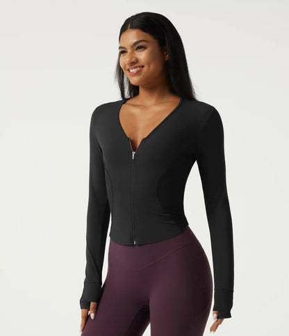 Halara UltraSculpt™ V Neck Long Sleeve Yoga Jacket with Pockets