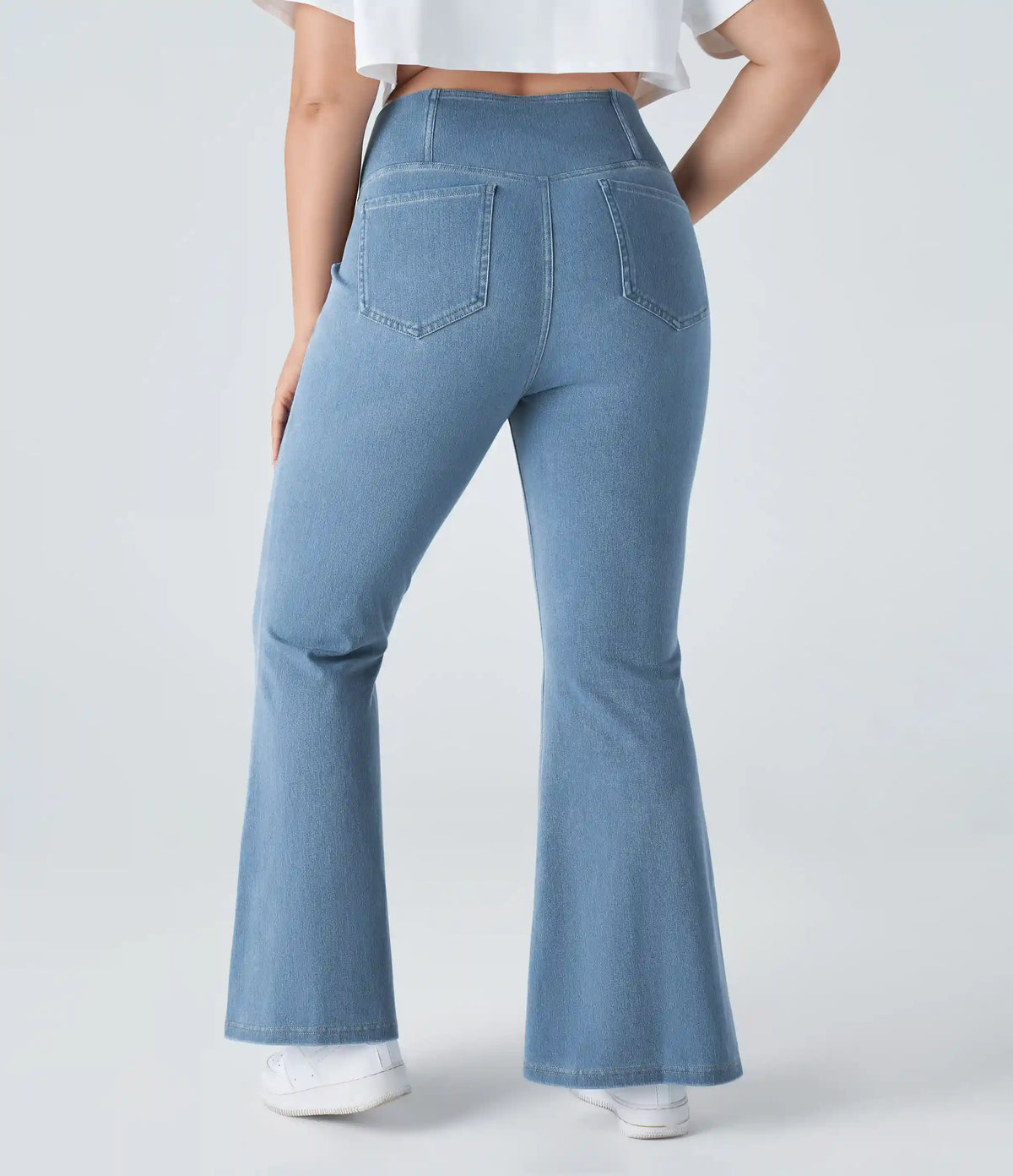 Halara Flex™ High Waisted Crossover Pocket Washed Casual Plus Size Jeans