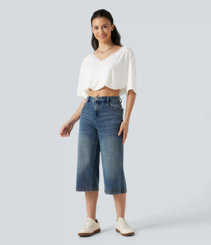 V Neck Contrast Mesh Short Sleeve Casual T-Shirt