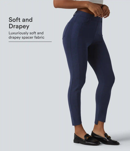 SpacerTek™ Mid Rise Casual Skinny Pants with Pockets