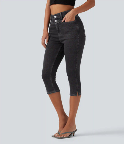 Halara Flex™ High Waisted Split Capri Casual Slim Jeans with Pockets