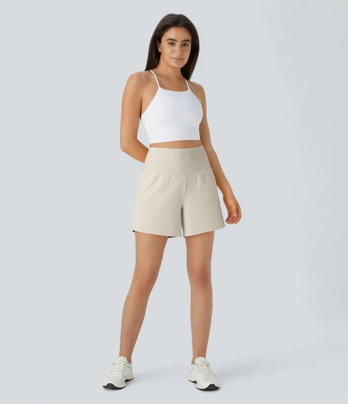 SoftlyZero™ Airy Super High Waisted 2-in-1 InstantCool Yoga Shorts 5'' with Pockets-Longer Length