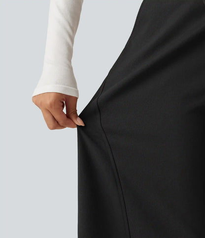 Mid Rise Asymmetric Baggy Casual Pants with Pockets
