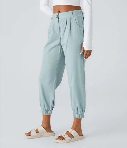 Mid Rise Casual Joggers with Pockets