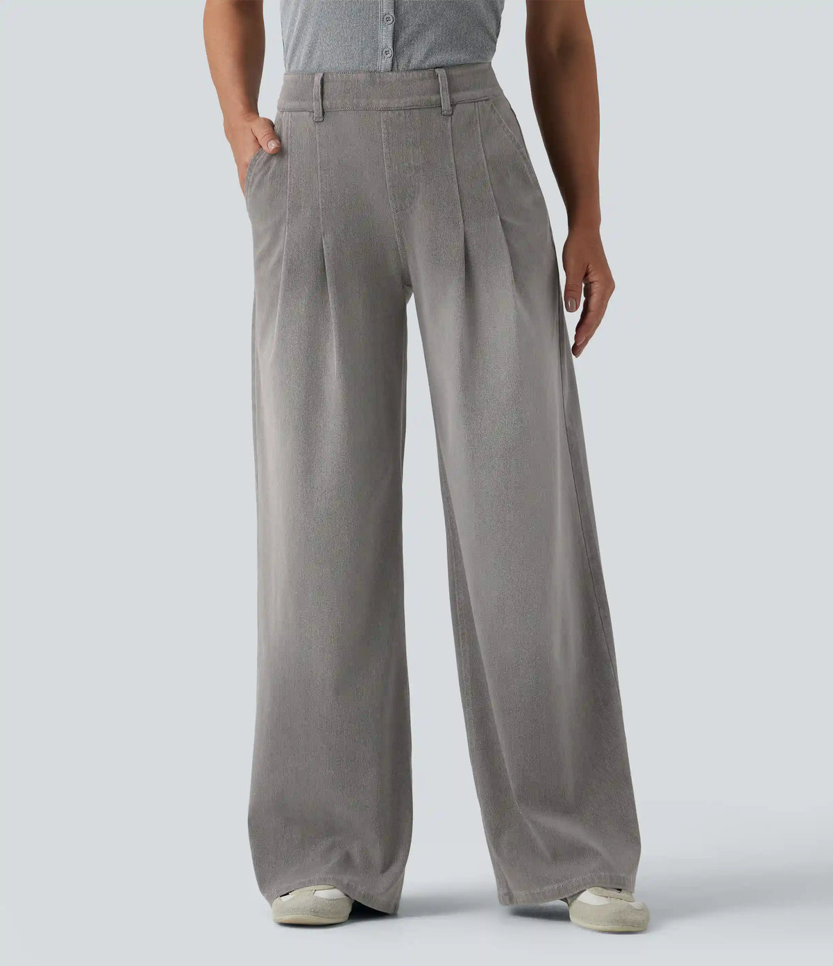 Halara Flex™ Mid Rise Wide Leg Casual Jeans with Pockets
