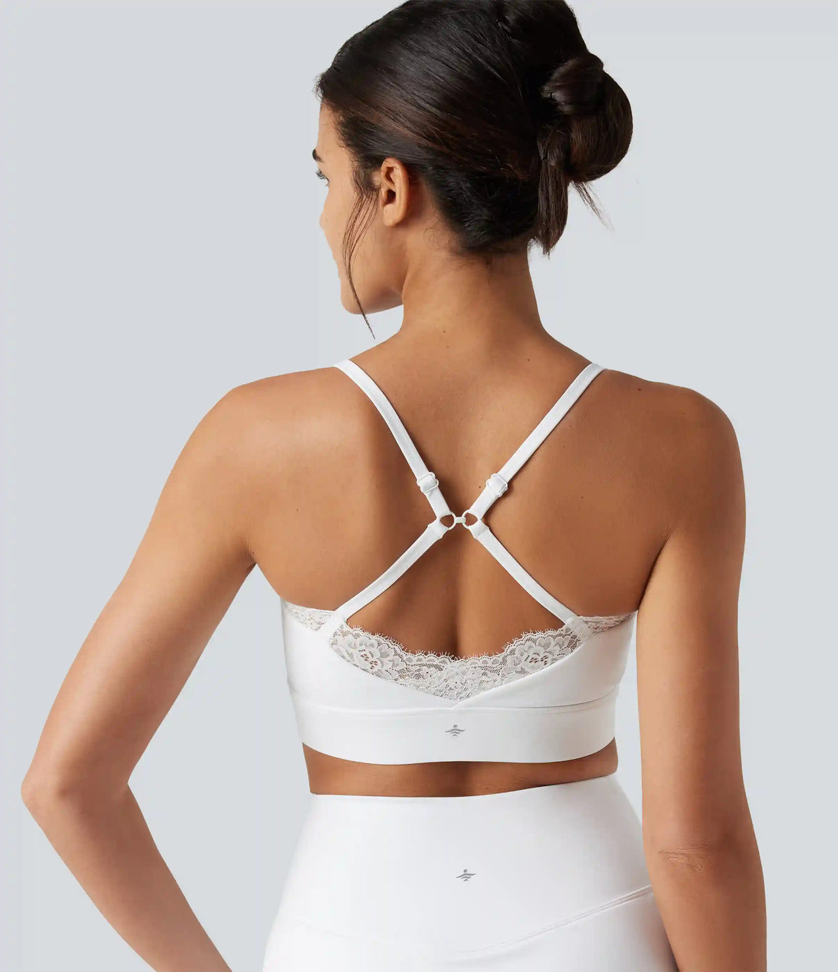 SoftlyZero™ Airy Light Support Sweetheart Neck Contrast Lace Built-in Bra InstantCool Workout Sports Bra-UPF50+
