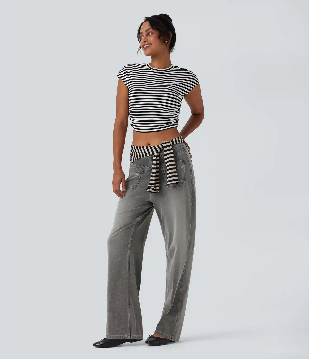Halara Flex™ Mid Rise Straight Leg Casual Jeans with Pockets