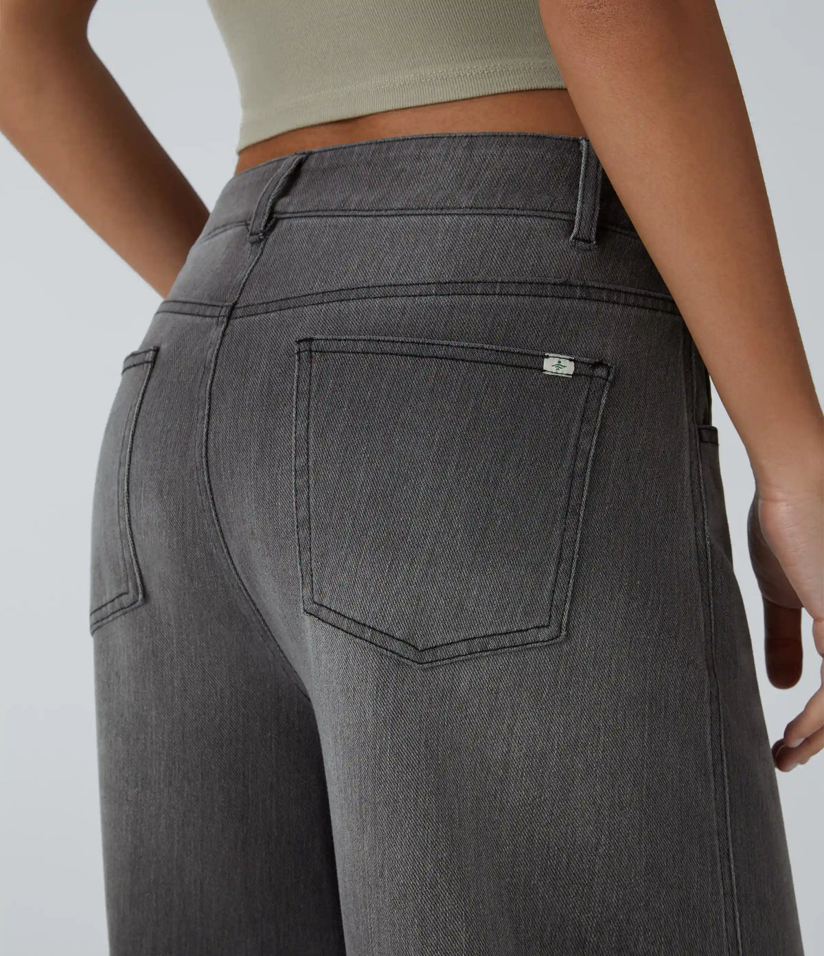 Halara Flex™ Low Rise Zipper Pockets Barrel Leg Casual Jeans