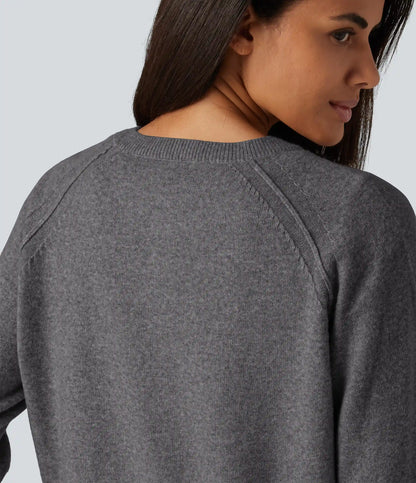 Henley Neck Long Sleeve Casual Sweater