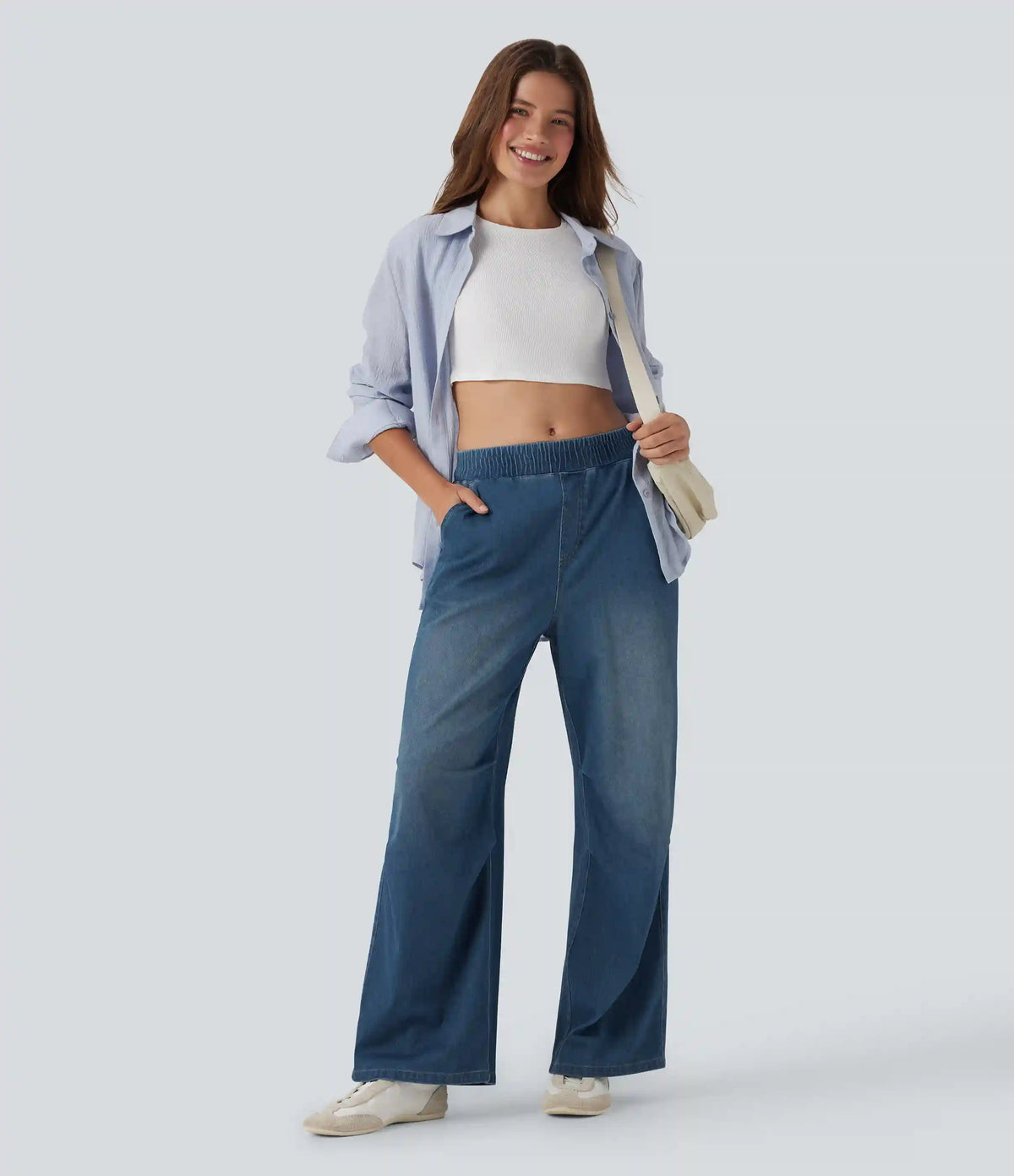 Halara Flex™ Mid Rise Casual Baggy Sweatpants Jeans with Pockets