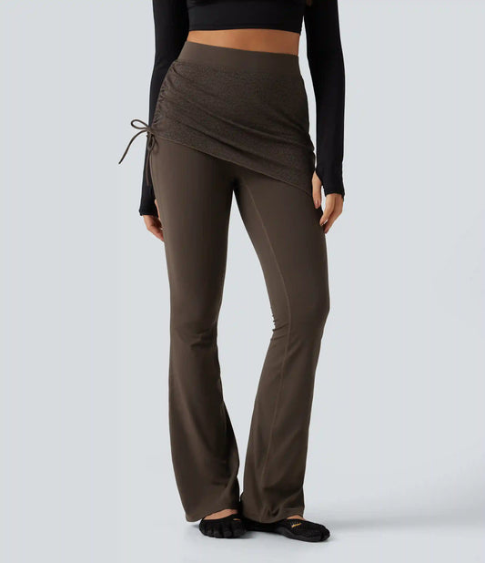 Halara UltraSculpt™ High Waisted Contrast Lace Leopard Print Bootcut Yoga Leggings with Pockets