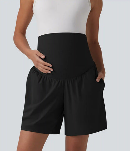 Softlyzero™ Airy Super High Waisted 2-in-1 InstantCool Yoga Maternity Shorts 7'' with Pockets