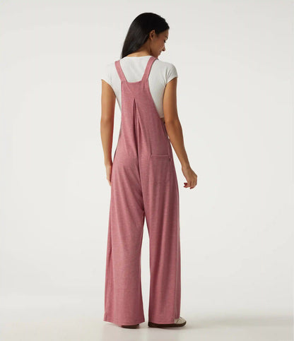 Heathered Casual Overalls with Pockets