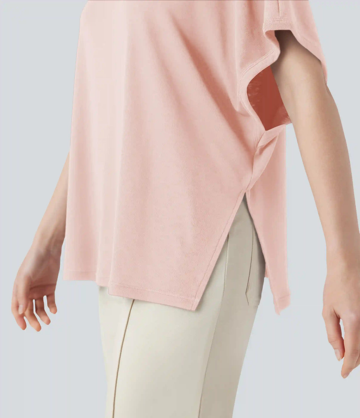 Round Neck Batwing Sleeve Relaxed Casual T-Shirt
