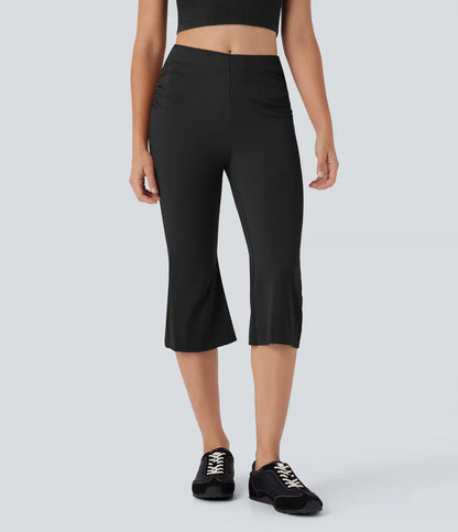Mid Rise Capri Flare Work Pants