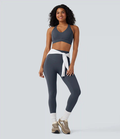 Halara UltraSculpt™ Light Support V Neck Racerback Workout Sports Bra